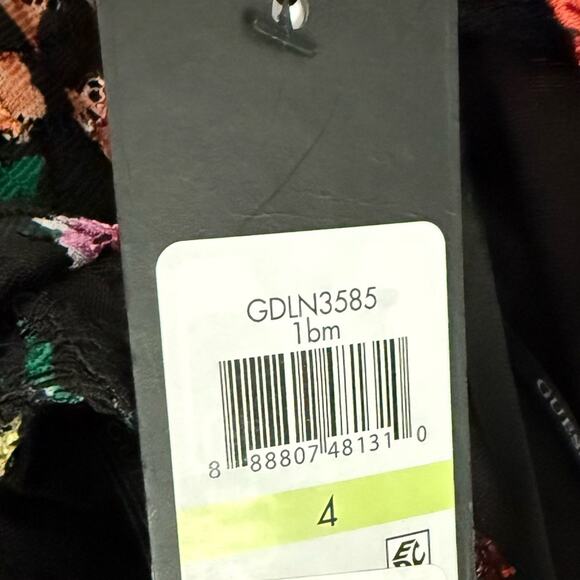 GUESS Off-The-Shoulder Lace Midi Dress Black Multi Floral Women’s NWT - Picture 9 of 10